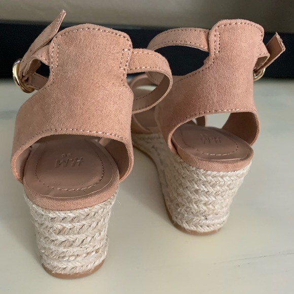 H&M | Shoes | Hm Nude Espadrille Wedge Sandals | Poshmark